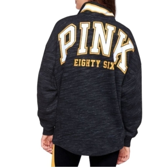 PINK Victoria’s Secret Stadium Quarter Zip Sweatshirt - Picture 1 of 5